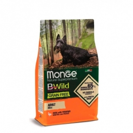 Корм беззерновой Monge Dog BWILD GRAIN FREE Duck&Patato MINI Adult для собак мелких пород утка с кар в Зоомагазин "Природа"
