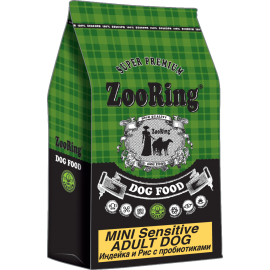 ZooRing Adult Mini Sensitive Dog (Идейка и рис) 10 кг, Сухой корм для взрослых собак мелких пород в Зоомагазин "Природа"