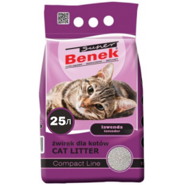 Super Benek КОМПАКТ ЛАВАНДА /Наполнитель бентонитовый гигиенический комкующийся, 25 л в Зоомагазин "Природа"