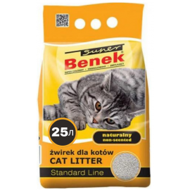 Super Benek Натуральный наполнитель бентонитовый гигиенический комкующийся, 25 л в Зоомагазин "Природа"