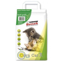 Super Benek Corn Cat наполнитель кукурузный Свежая трава /комкующийся наполнитель с ароматом свежей травы, 7 л в Зоомагазин "Природа"