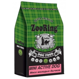 ZooRing Mini Active Dog (Мясо молодых бычков и рис) 10 кг, Сухой корм для взрослых собак мелких пород в Зоомагазин "Природа"