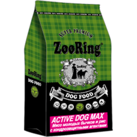 ZooRing Adult Active Dog Max (Молодой бычок, рис) 10 кг, Сухой корм для взрослых собак крупных и гигантских пород в Зоомагазин "Природа"