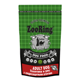 ZooRing Adult Dog (Телятина, рис) 2 кг, Сухой корм для взрослых собак средних и крупных пород в Зоомагазин "Природа"