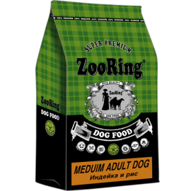 ZooRing Adult Medium Dog (Индейка и рис) 10 кг, Сухой корм для взрослых собак всех пород в Зоомагазин "Природа"