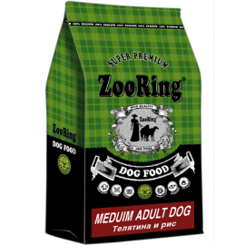 ZooRing Medium Adult Dog (Телятина и рис) 10 кг, Сухой корм для взрослых собак всех пород в Зоомагазин "Природа"