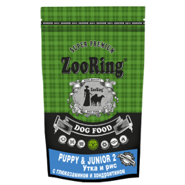ZooRing Puppy&Junior 2 (Утка и рис) 2 и 10 кг, Сухой корм для щенков и юниоров средних и крупных пород в Зоомагазин "Природа"