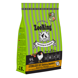 Корм ZooRing Sterilized Cat Курица, клюква, 1,5 кг в Зоомагазин "Природа"