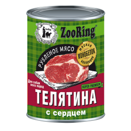 Консервы ZooRing для собак всех пород (Телятина с сердцем), 338 г в Зоомагазин "Природа"