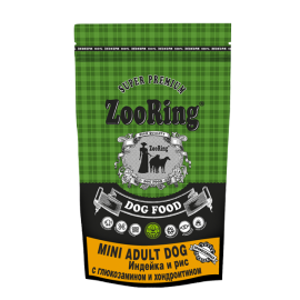 ZooRing Mini Adult Dog Индейка и рис, для взрослых собак мелких  и средних пород в Зоомагазин "Природа"