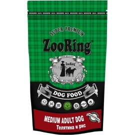 ZooRing Medium Adult Dog (Телятина и рис) 2 кг, Сухой корм для взрослых собак всех пород в Зоомагазин "Природа"