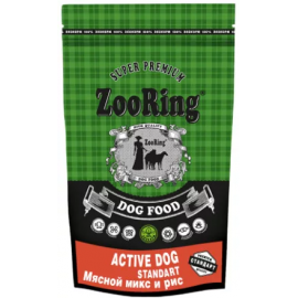 ZooRing Adult Active Dog Standart (Мясной микс) 2 кг, Сухой корм для взрослых собак средних и крупных пород в Зоомагазин "Природа"