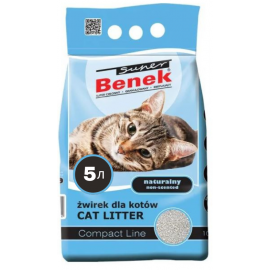 Super Benek КОМПАКТ/ Наполнитель бентонитовый гигиенический комкующийся, 5 л (с мелкими гранулами) в Зоомагазин "Природа"