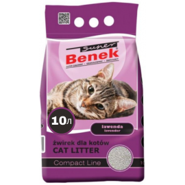 Super Benek КОМПАКТ ЛАВАНДА /Наполнитель бентонитовый гигиенический комкующийся, 10 л в Зоомагазин "Природа"