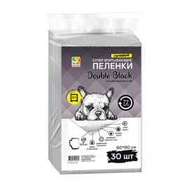 Double Black пеленки  для собак с углем 60х90см, 30 шт, упаковка в Зоомагазин "Природа"
