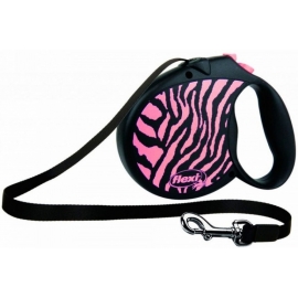 Рулетка-поводок Flexi Safari Cord трос S Розовый 5 м. до 12 кг в Зоомагазин "Природа"