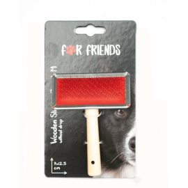 Пуходерка металлическая с деревянной ручкой (без капли) M 9*12.5 см в Зоомагазин "Природа"