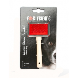 Пуходерка металлическая с деревянной ручкой (без капли) S 6.3*12 см в Зоомагазин "Природа"