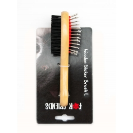 Двустороння щетка с деревянной ручкой L 7*23.5 см в Зоомагазин "Природа"