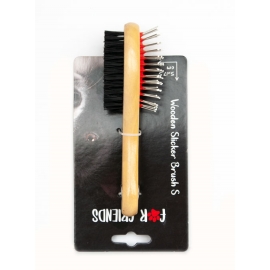 Двустороння щетка с деревянной ручкой S 5*17.5 см в Зоомагазин "Природа"