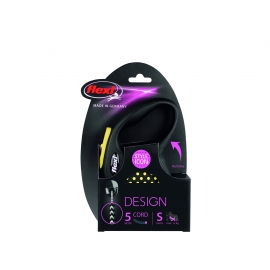 Рулетка-поводок Флекси DESIGN S лента 5m желтая в Зоомагазин "Природа"