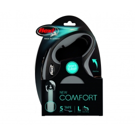 Поводок-рулетка ФлексиNew Comfort L лента 5m серая в Зоомагазин "Природа"