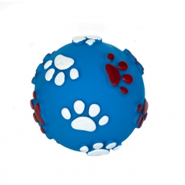 Игрушка "Мяч с рисунком лапки/косточки с пищалкой"  8 см, Китай в Зоомагазин "Природа"