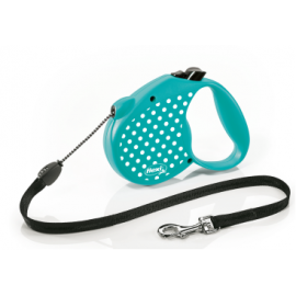 Рулетка-поводок Флекси Color M Dots Трос 5м голубая в Зоомагазин "Природа"